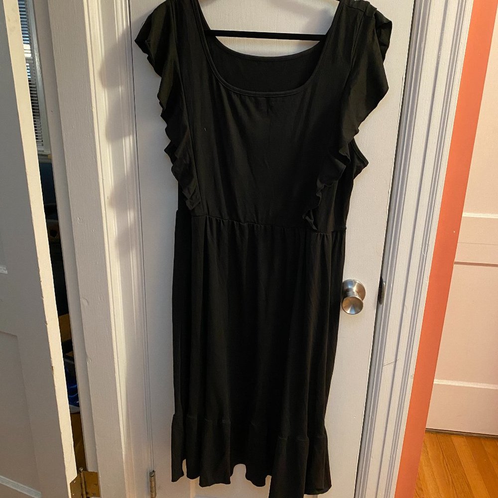 SHEIN X Joanna Plus Butterfly Sleeve Ruffle Hem Dress 2XL (16)